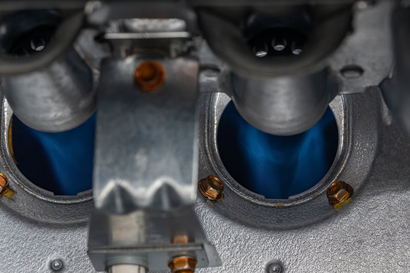 Close up photo of a part of a furnace.