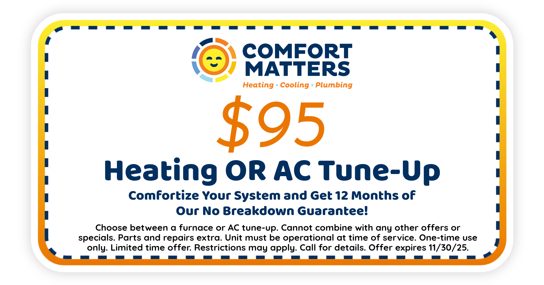 $95 Heating OR Ac Tune-Up.